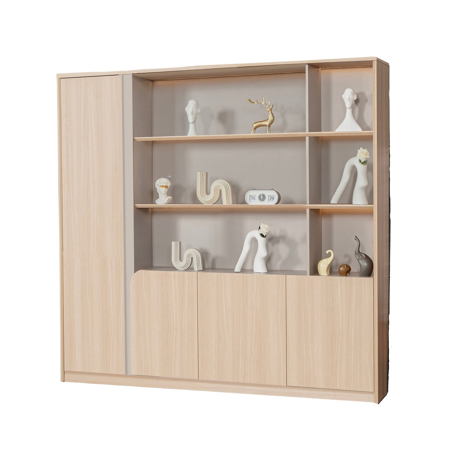 KELIAN  Display Wall Unit 200cm - Oak