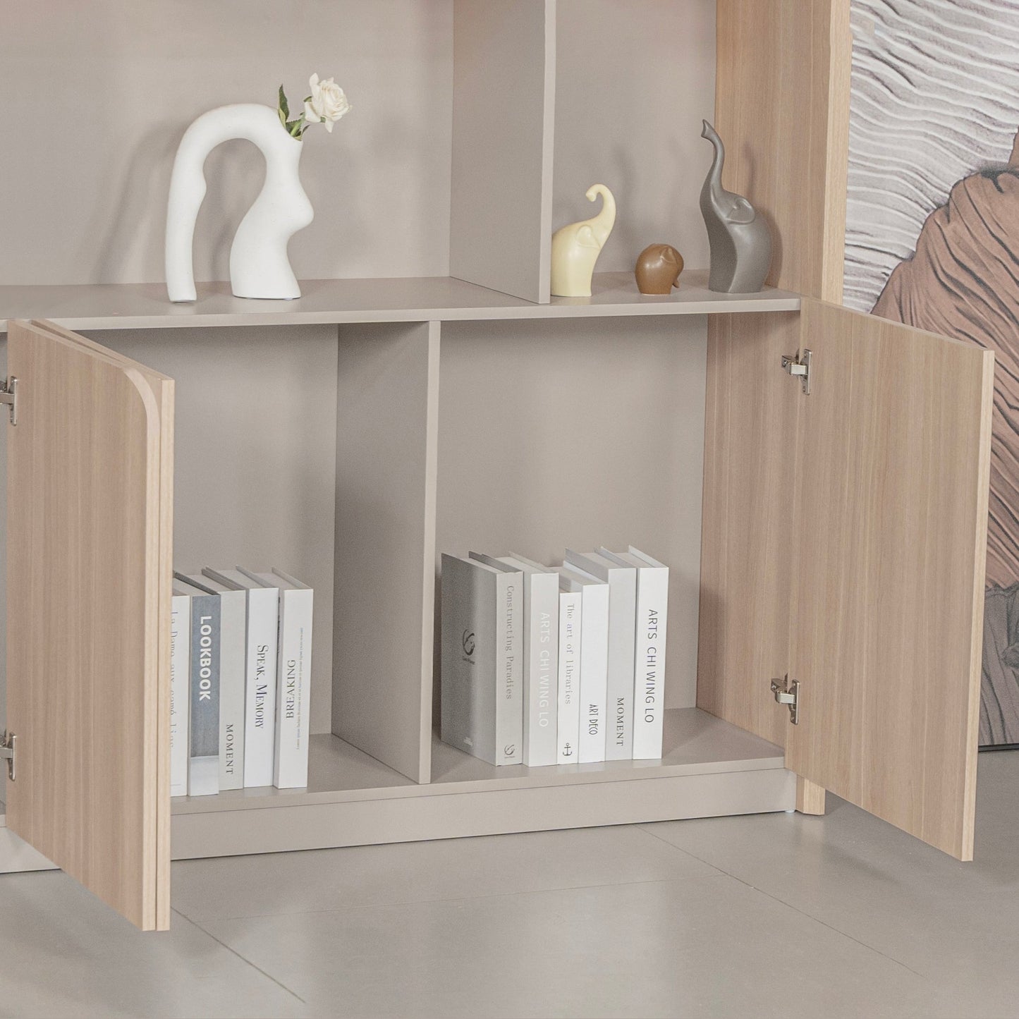KELIAN  Display Wall Unit 200cm - Oak