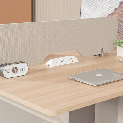 KELSEY 2-Person Back-to-Back Workstation with No Return 140cm – Oak