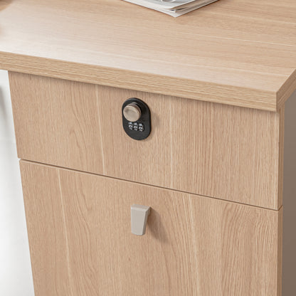 KELSEY 2-Person Back-to-Back Workstation with No Return 140cm – Oak