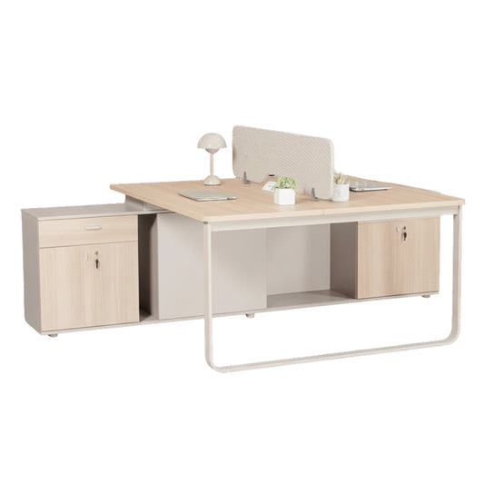 KELSEY 2-Person Back-to-Back Workstation 140x200cm - Oak
