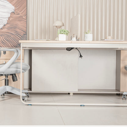 KELSEY 2-Person Back-to-Back Workstation 140x200cm - Oak