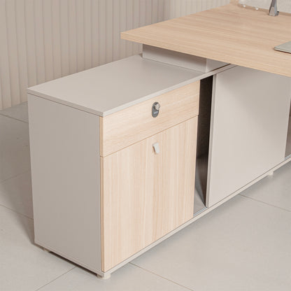 KELSEY 2-Person Back-to-Back Workstation 140x200cm - Oak
