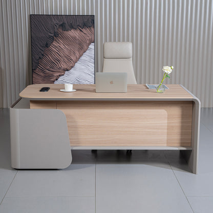 WESLEY Executive Desk Left Return 180cm - Oak