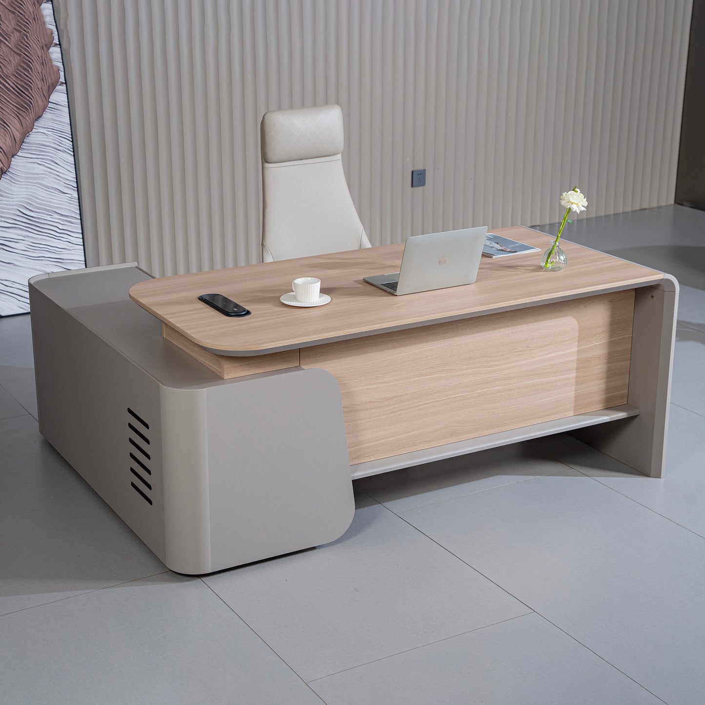 WESLEY Executive Desk Right Return 180cm - Oak