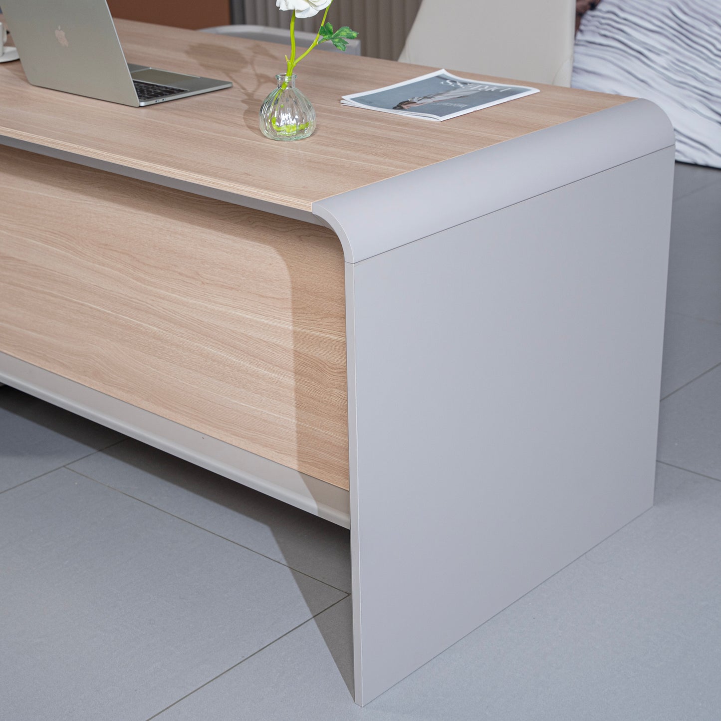 WESLEY Executive Desk Right Return 180cm - Oak