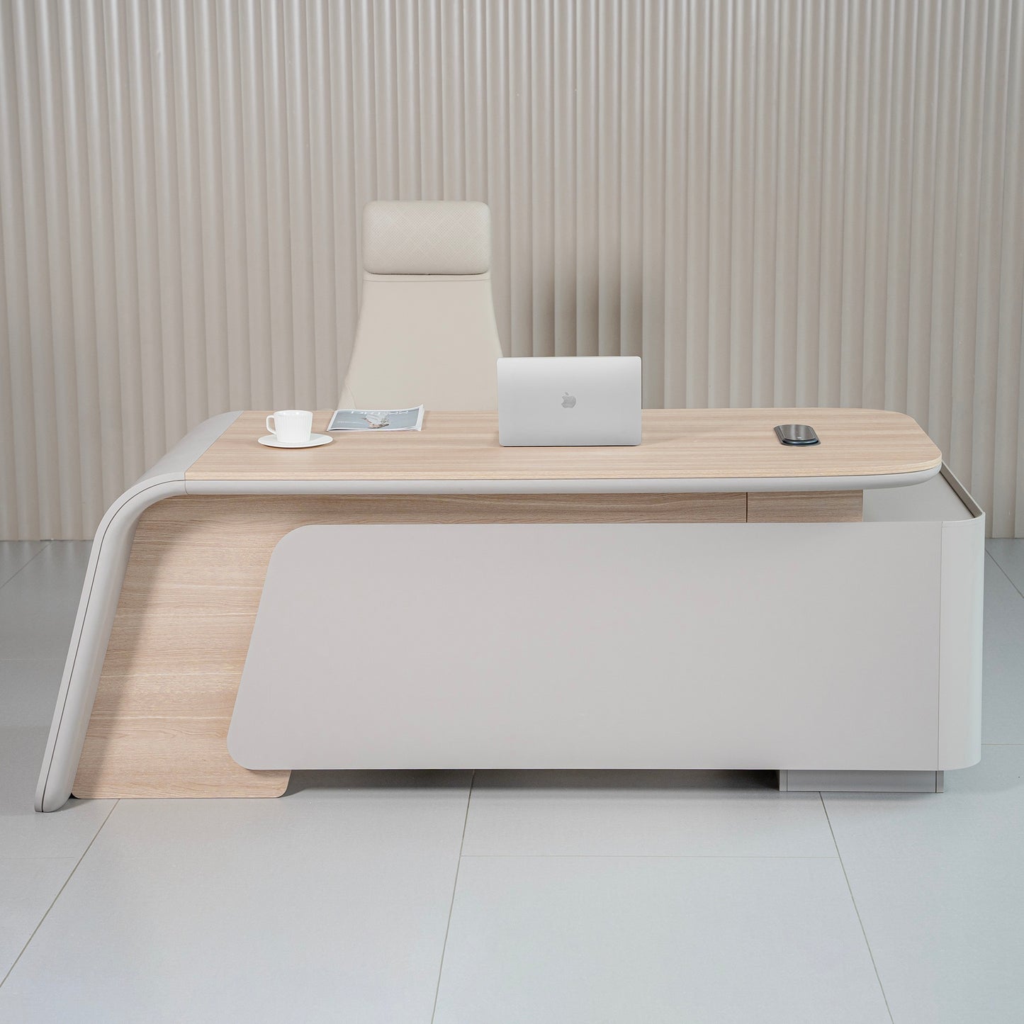SEVANI Executive Desk Left Return 240cm - Oak