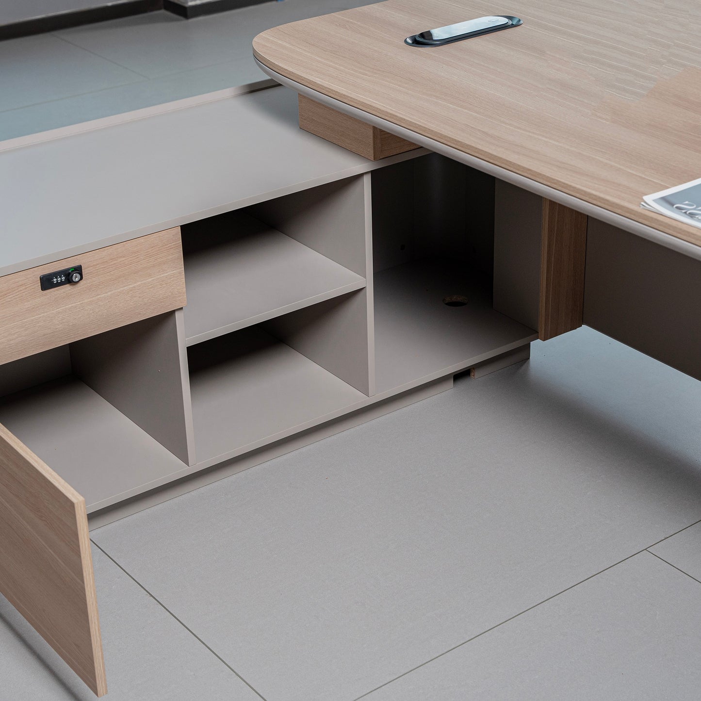 SEVANI Executive Desk Left Return 240cm - Oak
