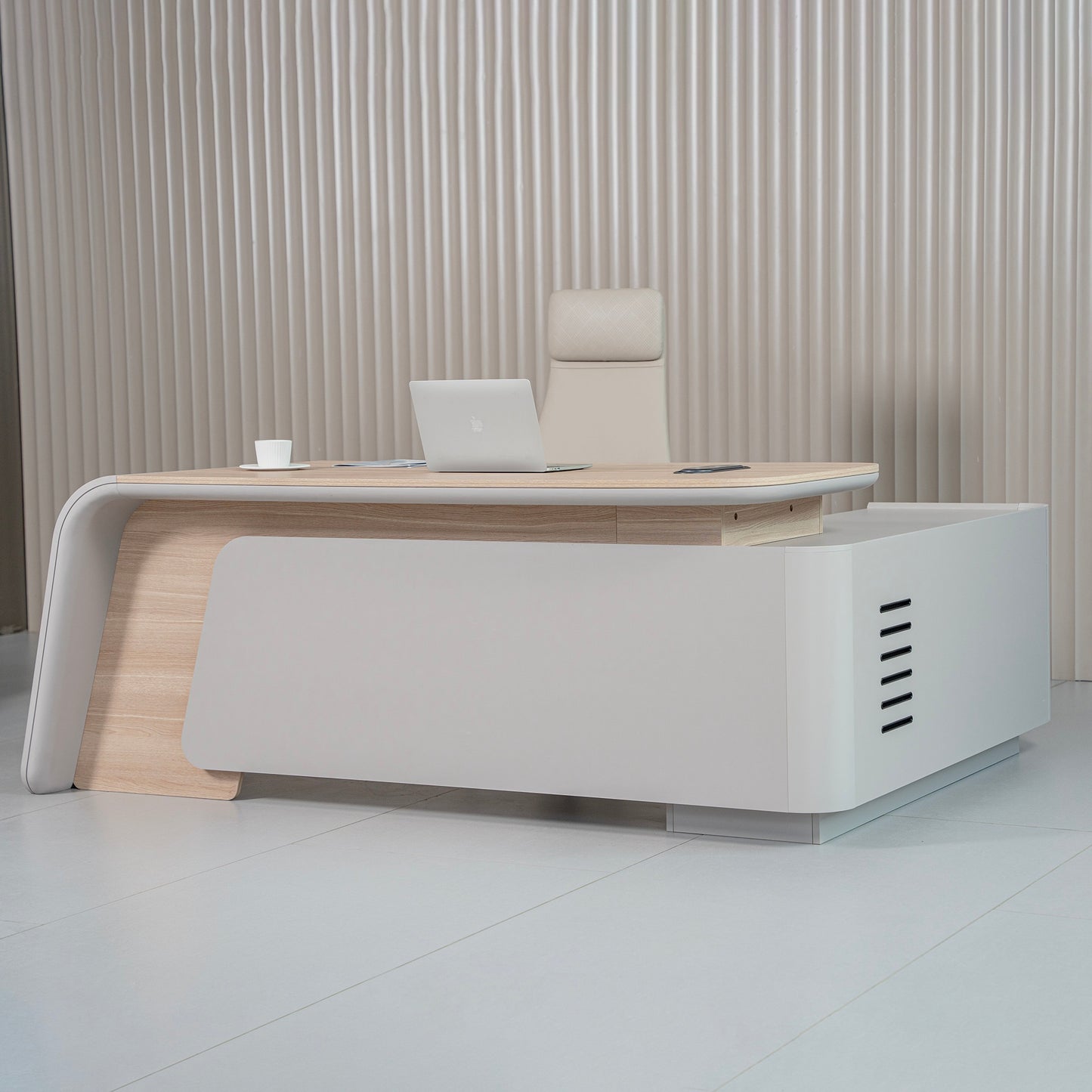 SEVANI Executive Desk Left Return 240cm - Oak