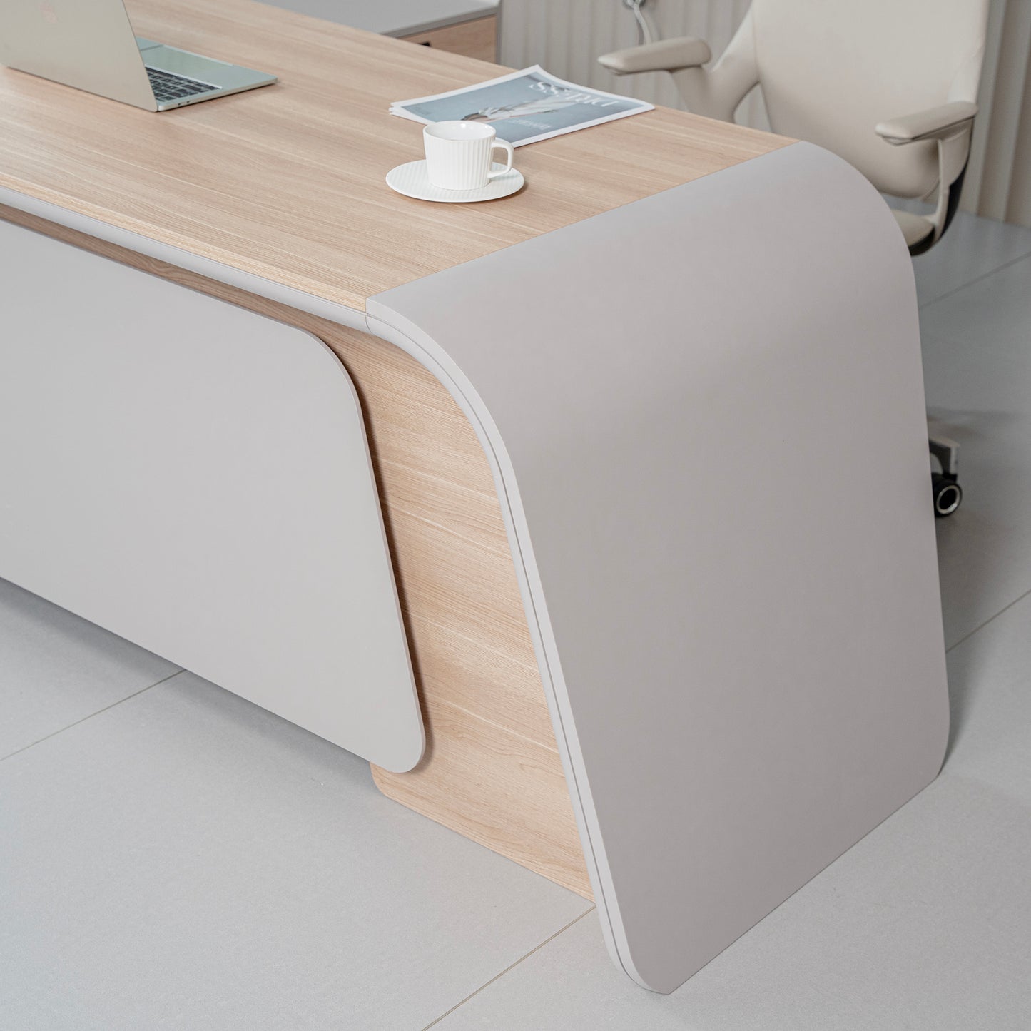 SEVANI Executive Desk Right Return - 200cm - Oak