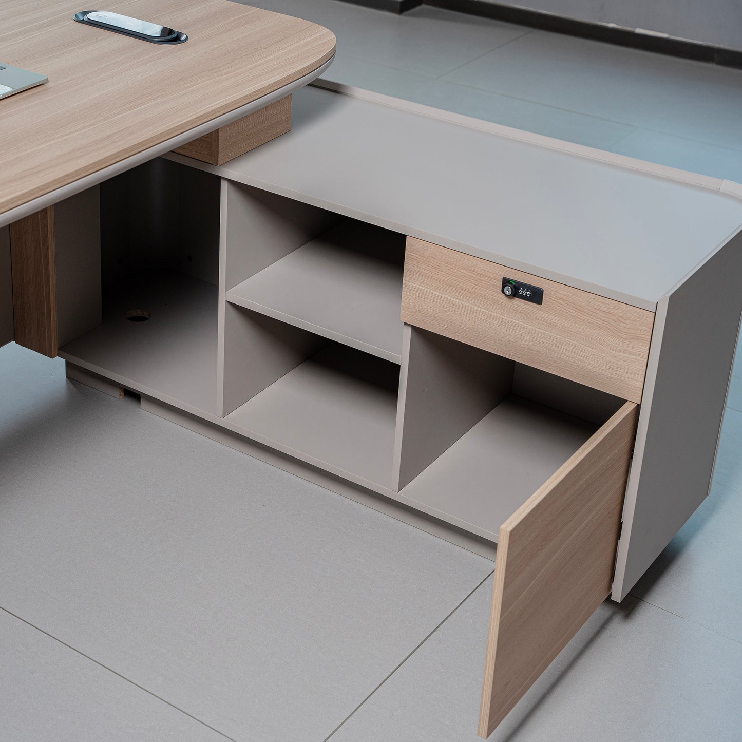 SEVANI Executive Desk Left Return 240cm - Oak