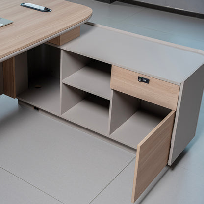 SEVANI Executive Desk Left Return 240cm - Oak