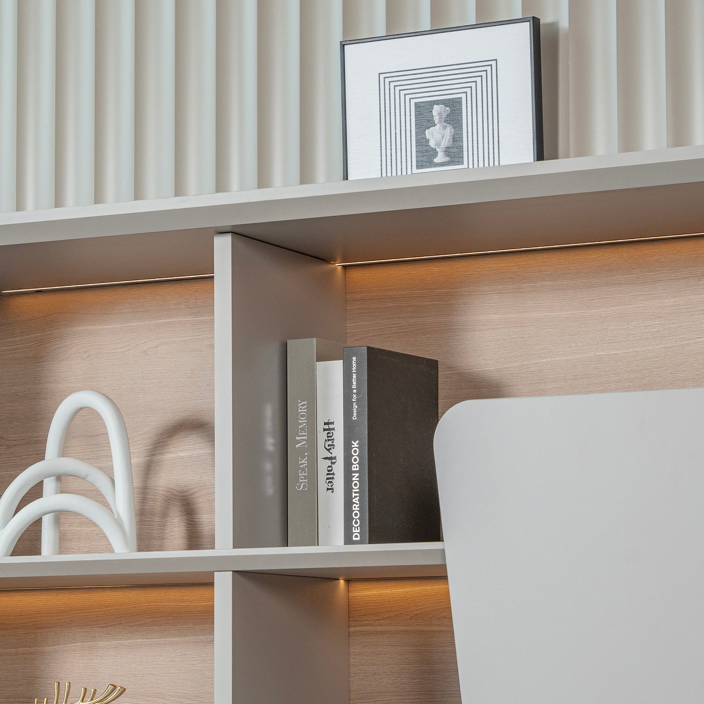SEVANI Display Wall Unit - 240cm - Oak