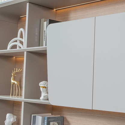 SEVANI Display Wall Unit - 240cm - Oak