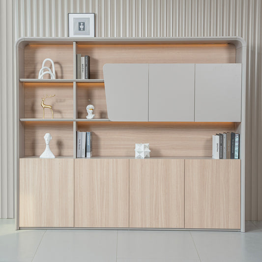 SEVANI  Display Wall Unit 240cm - Oak