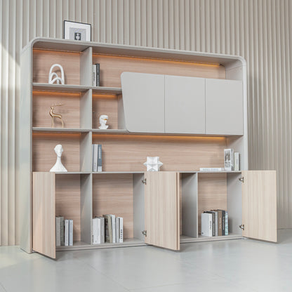 SEVANI Display Wall Unit - 240cm - Oak