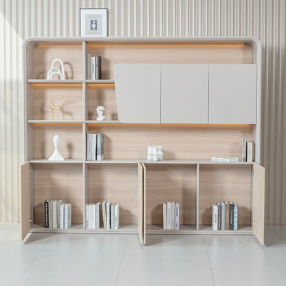 SEVANI Display Wall Unit - 240cm - Oak
