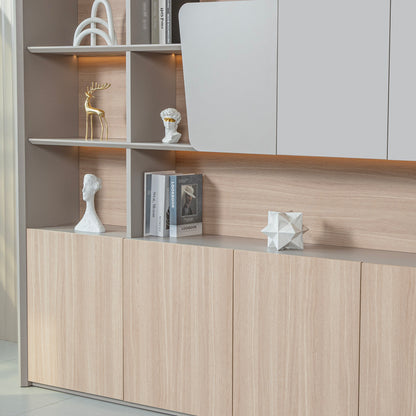 SEVANI Display Wall Unit - 240cm - Oak