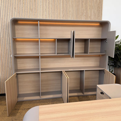 SEVANI Display Wall Unit - 240cm - Oak