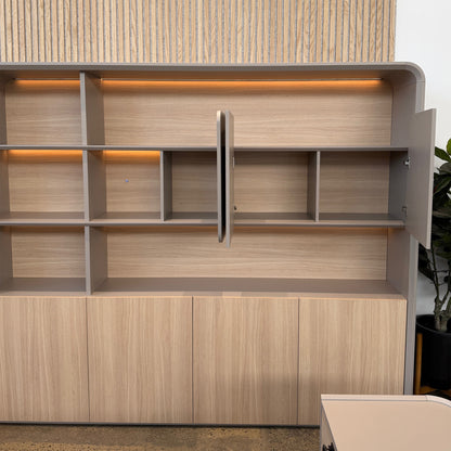 SEVANI Display Wall Unit - 240cm - Oak