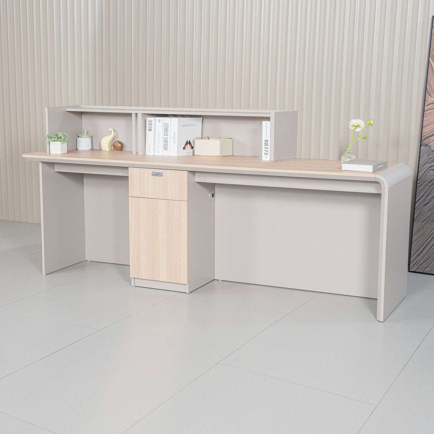 SEVANI Reception Desk 180cm - Left Counter - Oak