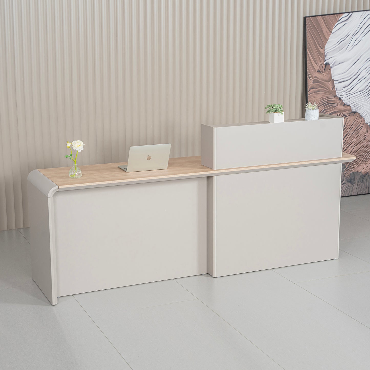SEVANI  Reception Desk 240cm - Left Counter - Oak