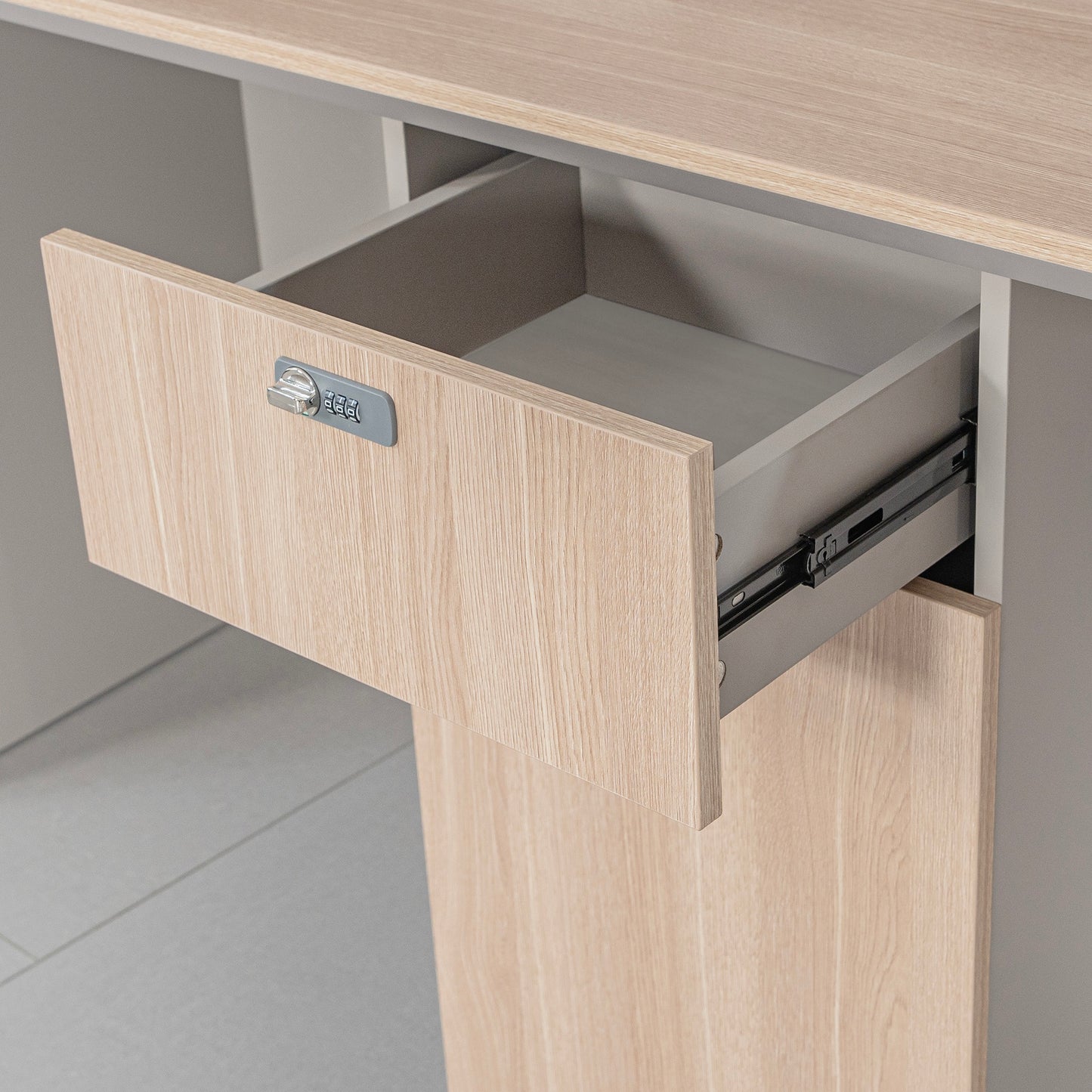 SEVANI  Reception Desk 240cm - Left Counter - Oak