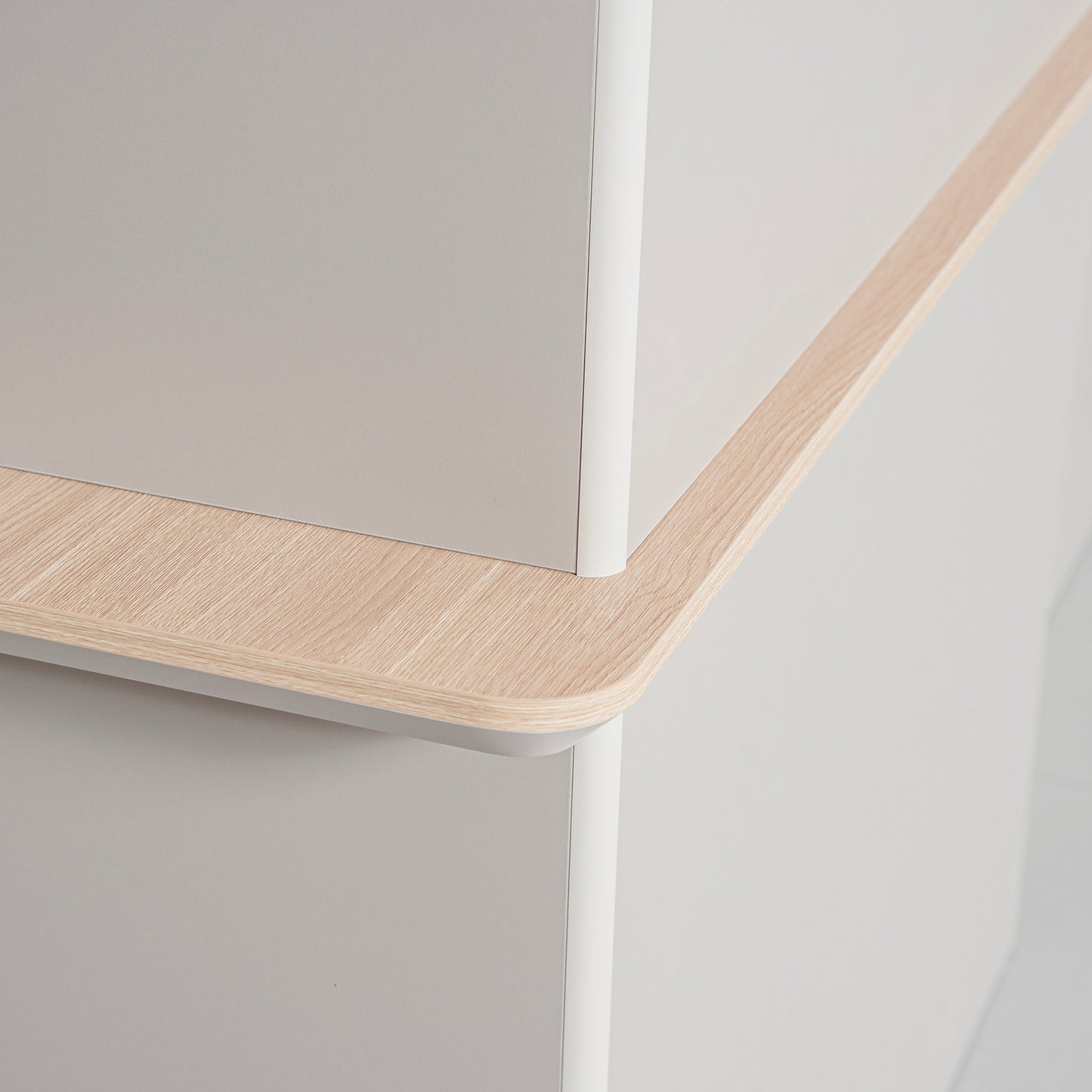 SEVANI  Reception Desk 240cm - Right Counter - Oak & Grey