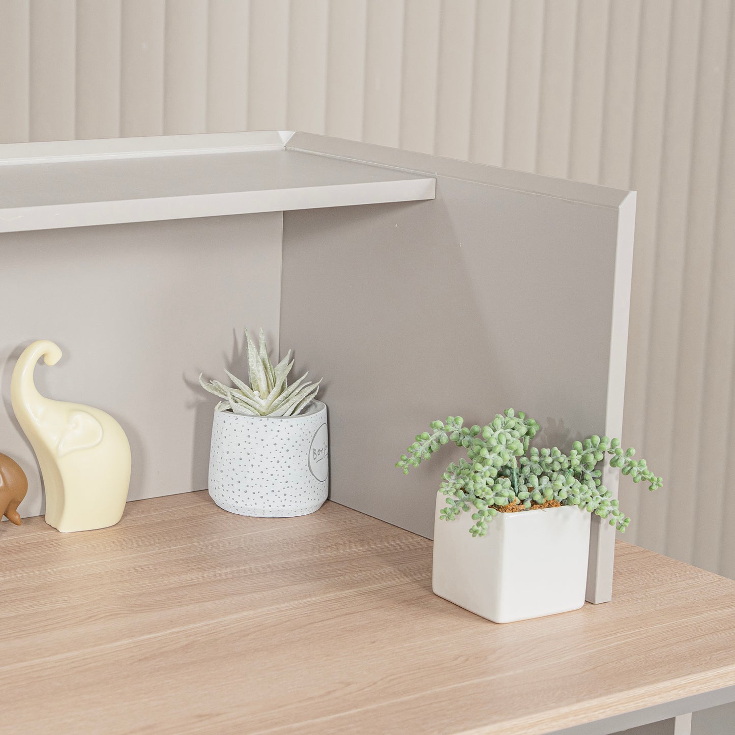 SEVANI  Reception Desk 240cm - Right Counter - Oak & Grey