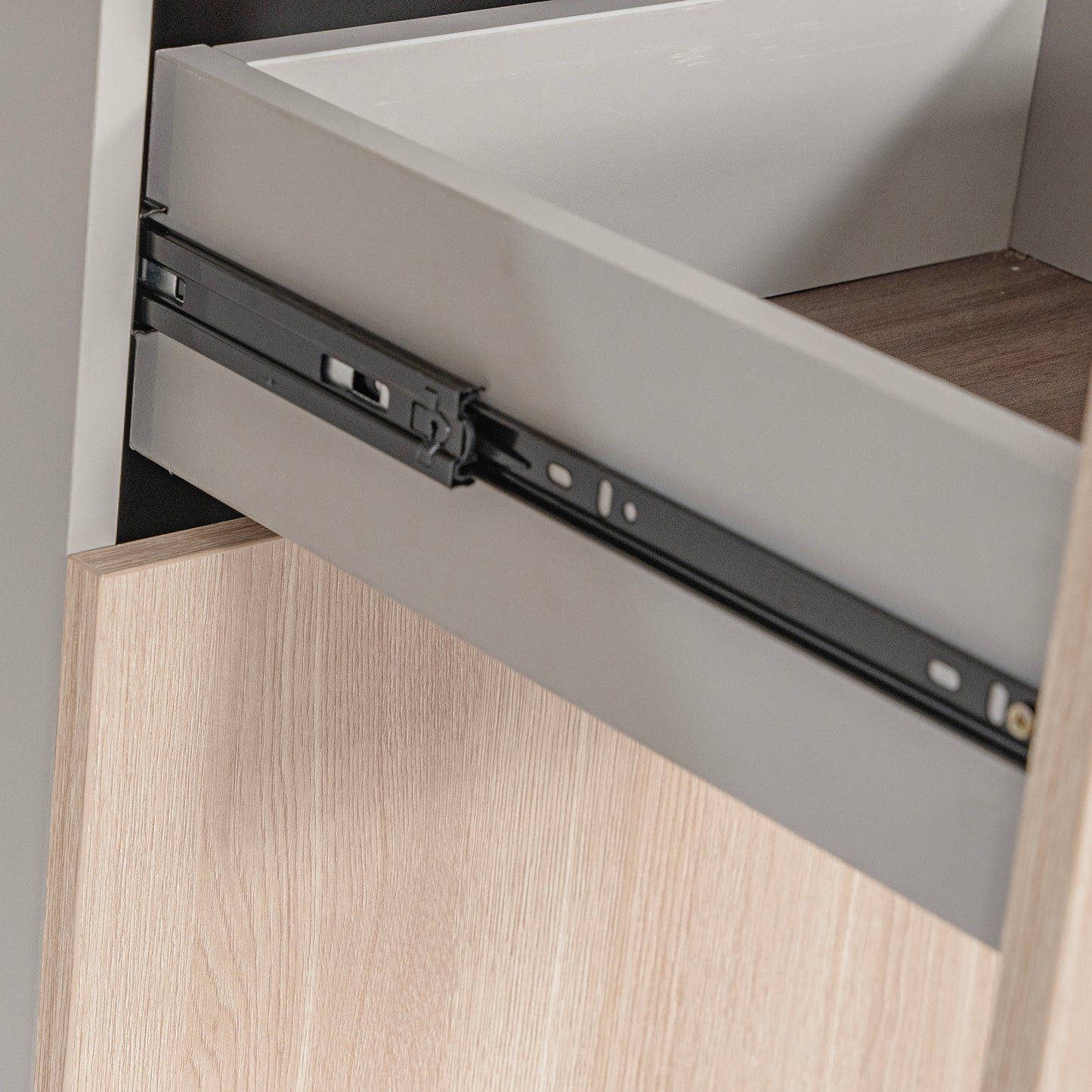 SEVANI  Reception Desk 240cm - Right Counter - Oak & Grey