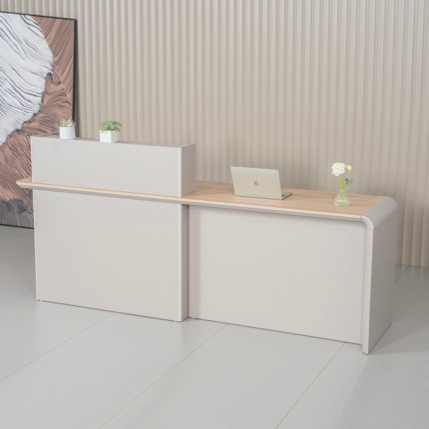 SEVANI Reception Desk 180cm - Right Counter - Oak