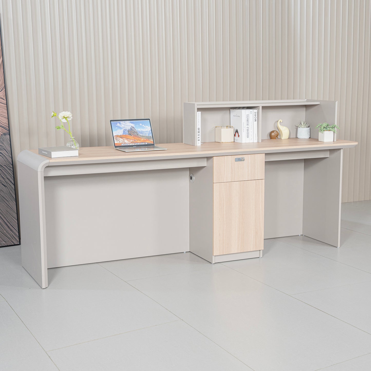SEVANI Reception Desk 180cm - Right Counter - Oak