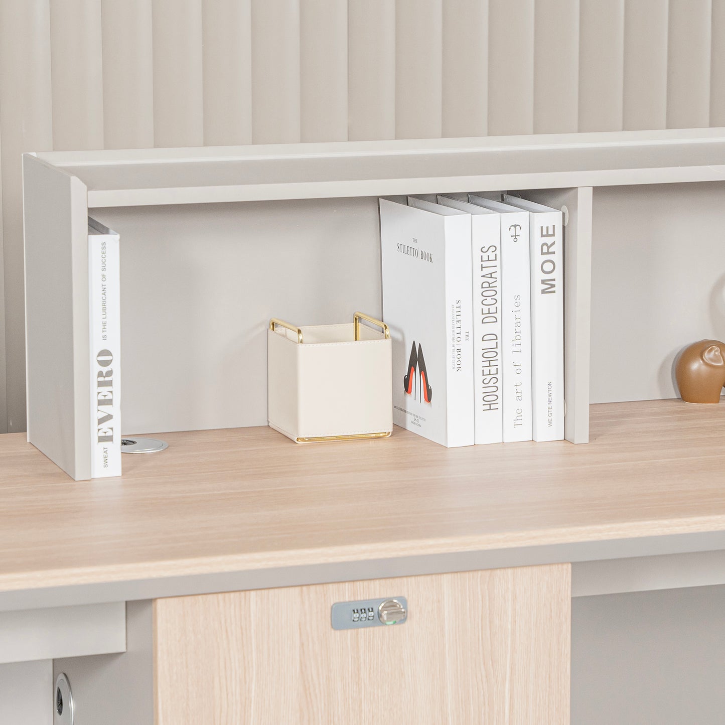 SEVANI  Reception Desk 240cm - Right Counter - Oak & Grey
