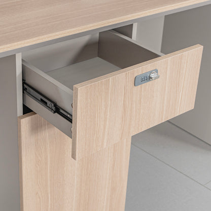 SEVANI  Reception Desk 240cm - Right Counter - Oak & Grey