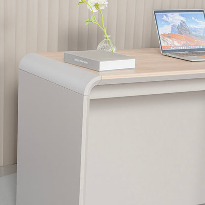 SEVANI  Reception Desk 240cm - Right Counter - Oak & Grey