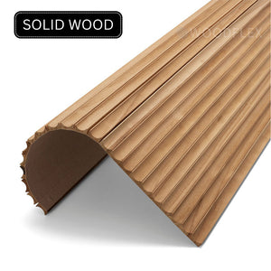 WOODFLEX Flexible Solid Paulownia Wood Slat Wall Panel - 2700mm x 600mm - Wave
