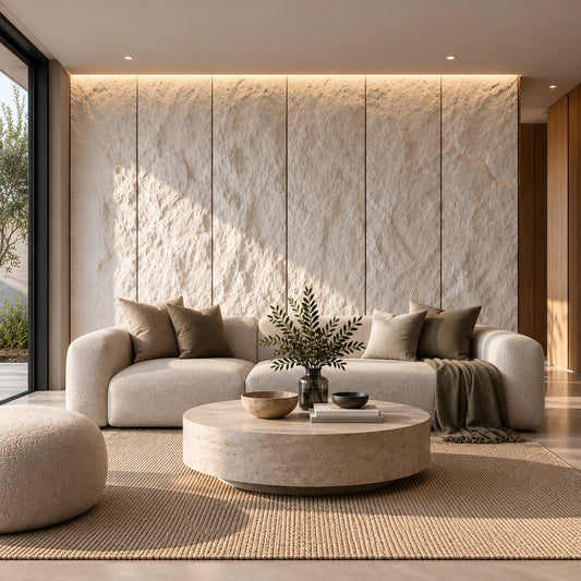 WOODFLEX PU STONE PANEL - STONE SKIN White - 2400 x 600mm