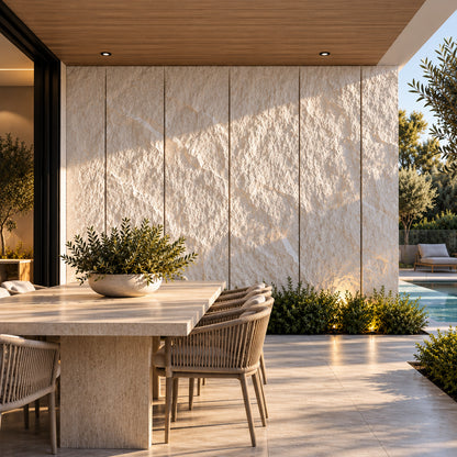 WOODFLEX PU STONE PANEL - STONE SKIN White - 2400 x 600mm