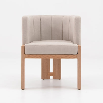 TANAKA Dining Arm Chair - Cream & Oak