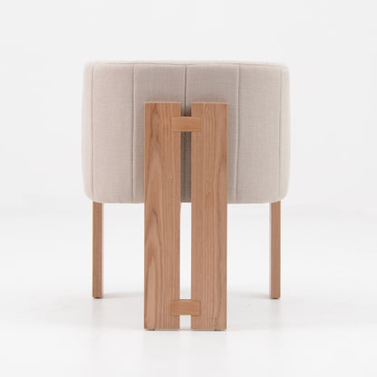 TANAKA Dining Arm Chair - Cream & Oak