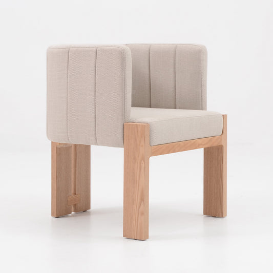 TANAKA Dining Arm Chair - Cream & Oak