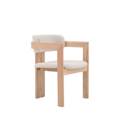 JALEN Dining Arm Chair - Cream & Natural