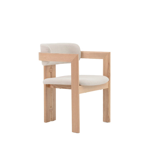 JALEN Dining Arm Chair - Cream & Natural