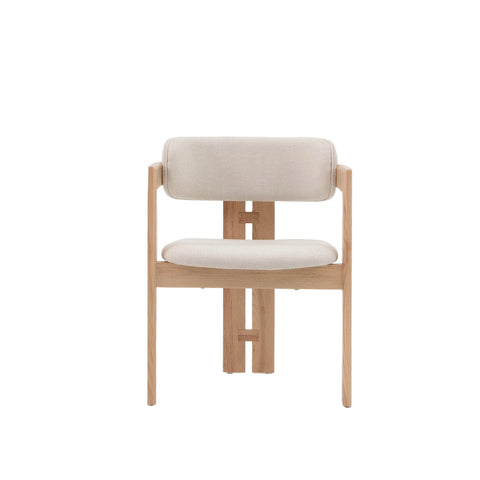 JALEN Dining Arm Chair - Cream & Natural
