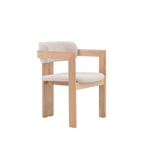 JALEN Dining Arm Chair - Cream & Natural