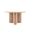 LAYSON Dining Table 136cm - White & Natural