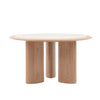 LAYSON Dining Table 136cm - White & Natural