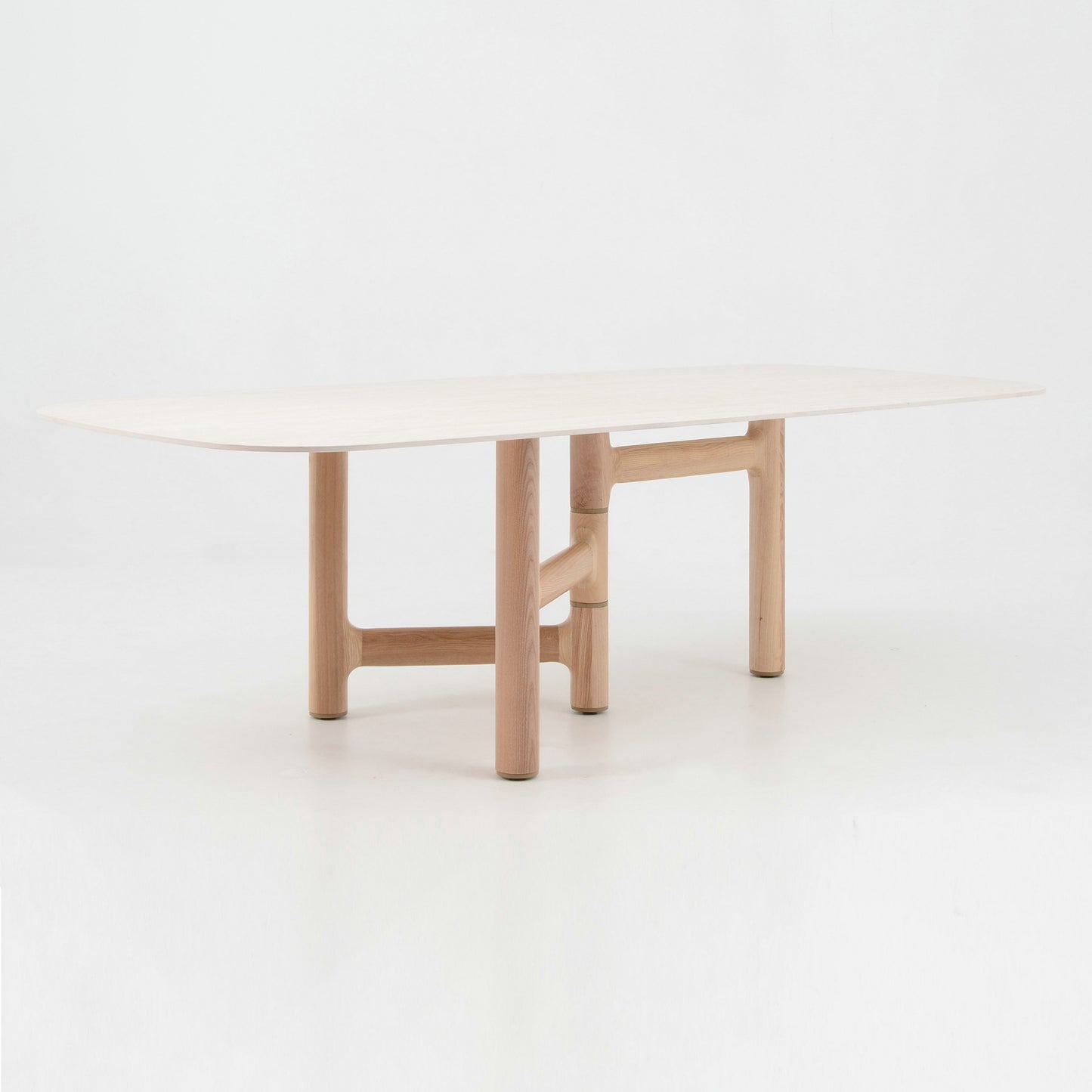 ZANDY Dining Table 250cm - White & Natural