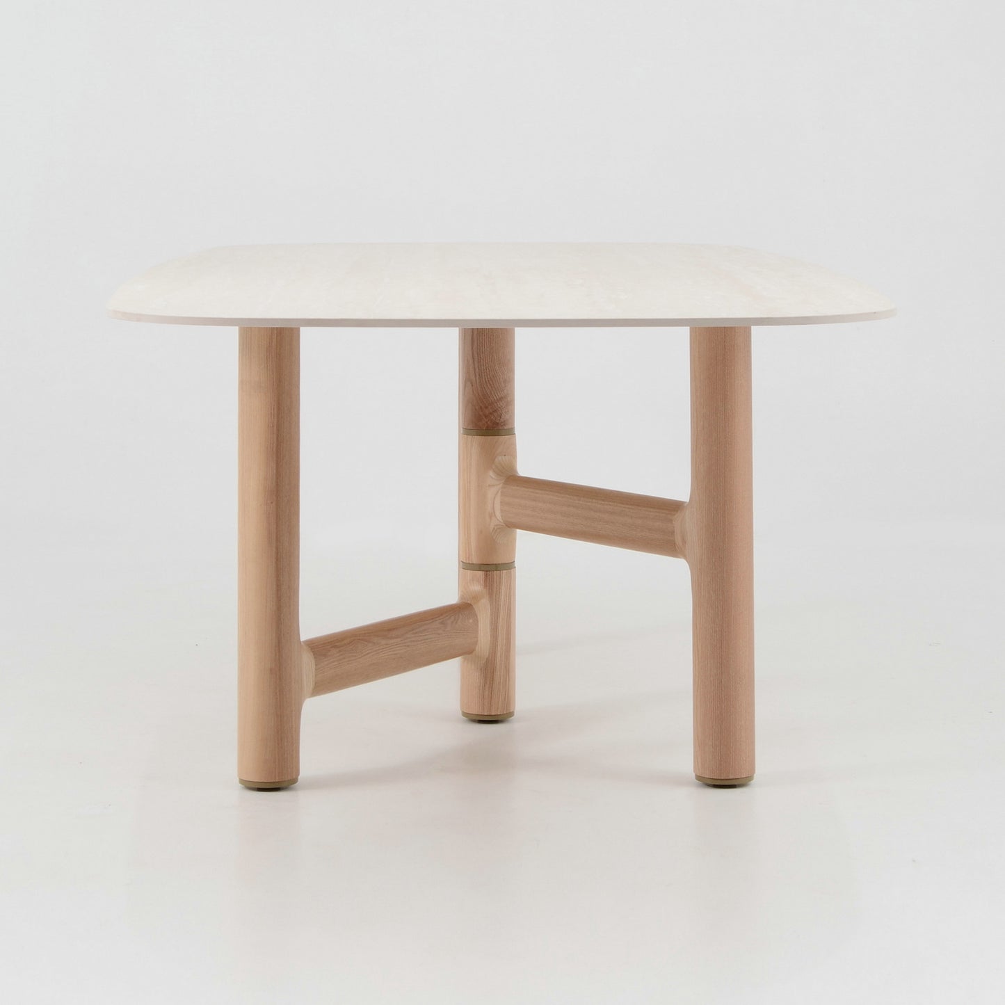 ZANDY Dining Table 250cm - White & Natural