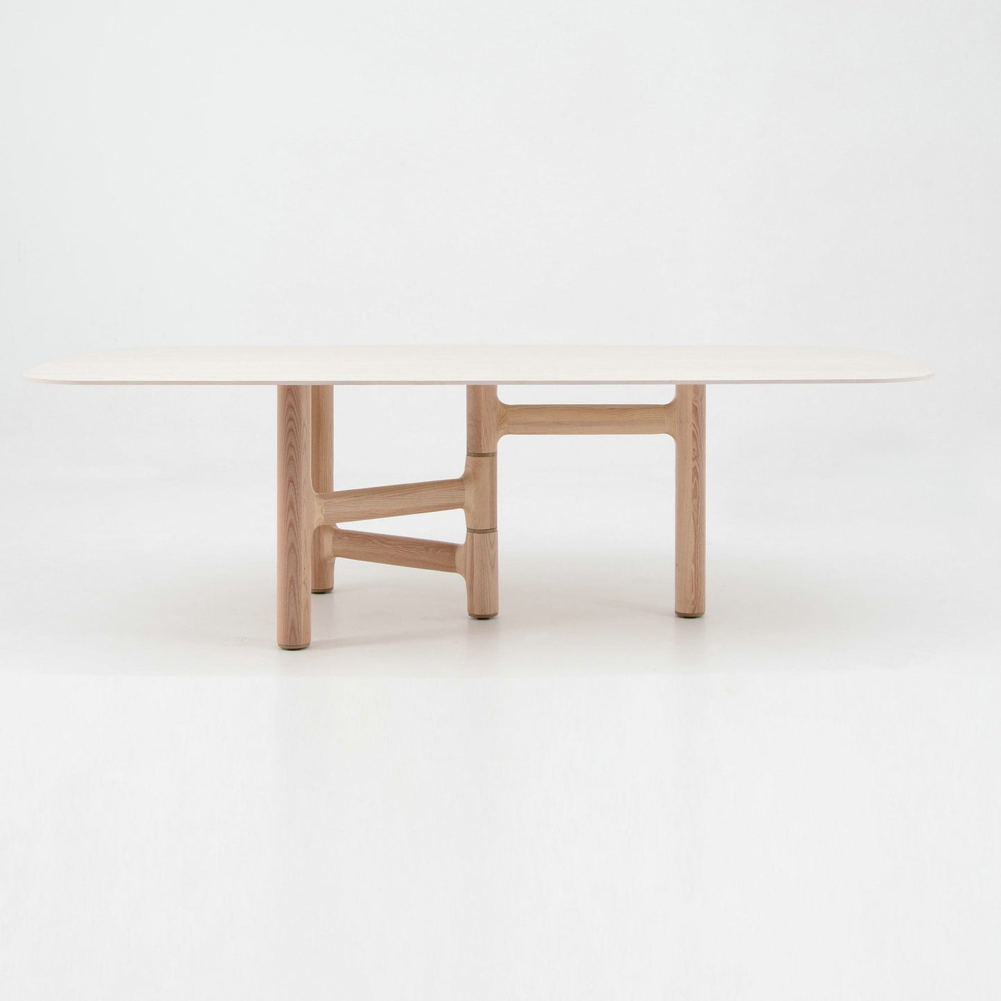 ZANDY Dining Table 250cm - White & Natural
